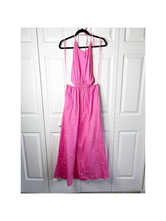 STAUD Dresses & Skirts - STAUD Apfel Pink Halter Cutout Sleeveless Maxi Dress Women's Size Large L